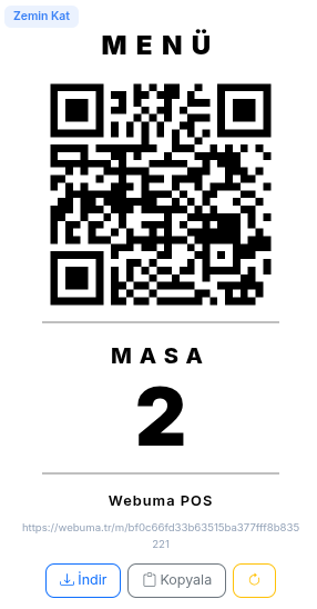 QR Kod Masa Menü ve Sipariş Sistemi