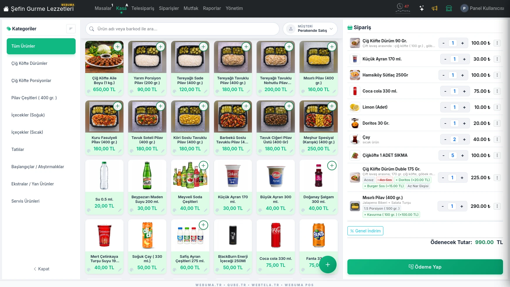 Webuma POS Kasa Satış Ekranı